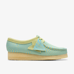 Wallabee Blue/Lime Print | Clarks