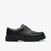 Lorcam Edge Youth Black Leather | Clarks