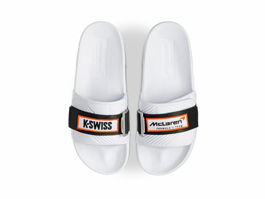 Men Slides & Sandals | K-Swiss STRAP SANDAL X MCLAREN White /black /papaya