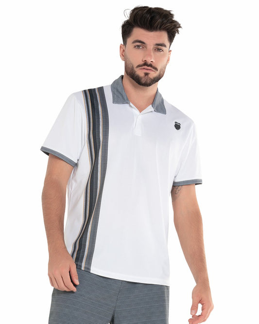 Men Tennis & Pickleball | K-Swiss VERTICAL POLO S/S White