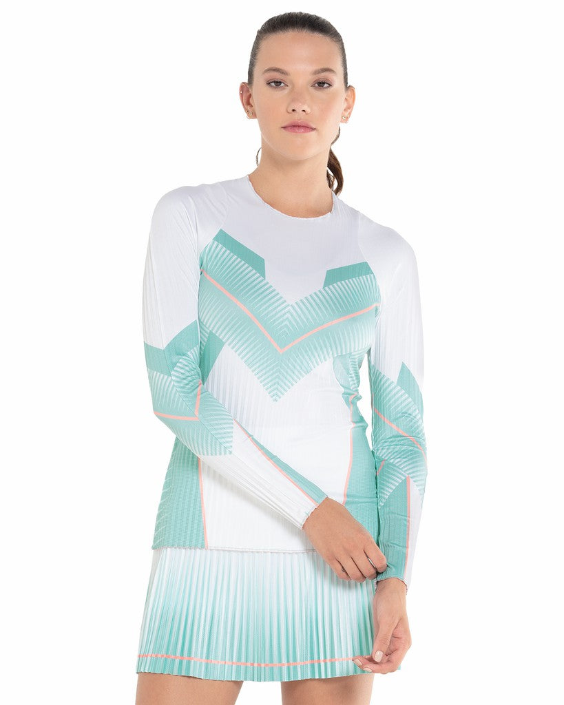 Women T-Shirts & Tops | K-Swiss PLEATED L/S CREW LUCKY IN LOVE Nile