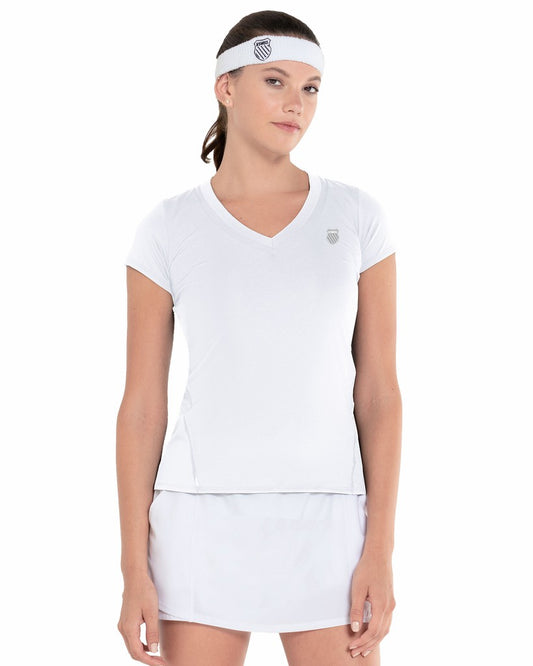 Women Tennis | K-Swiss EXCEL V-NECK S/S White