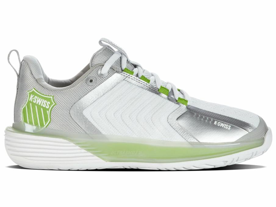 Women Tennis | K-Swiss ULTRASHOT 3 White/gray Violet/lime Green
