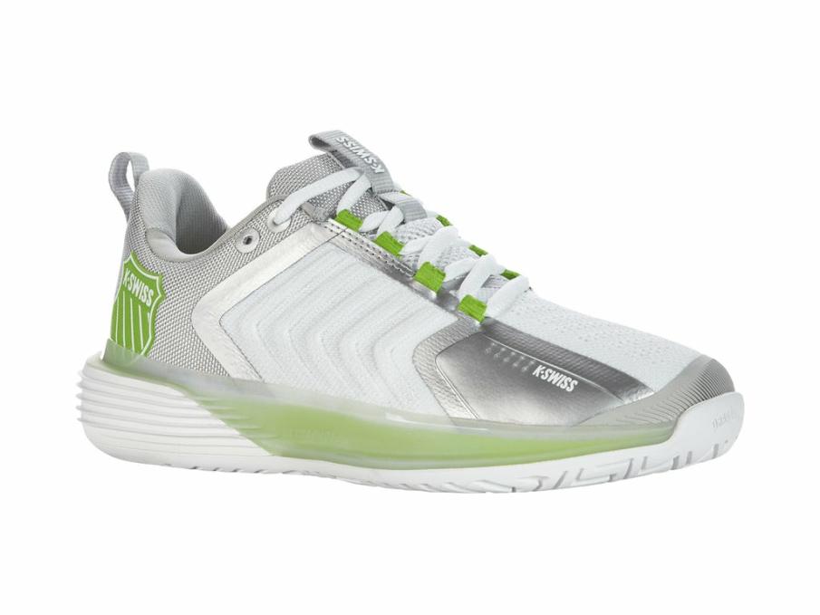 Women Tennis | K-Swiss ULTRASHOT 3 White/gray Violet/lime Green
