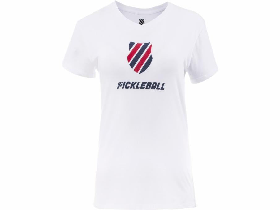 Women Tennis & Pickleball | K-Swiss WOMENS PICKLEBALL T-SHIRT White/blue/red
