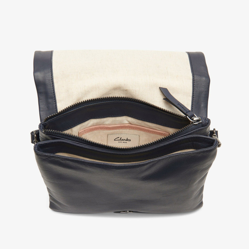 Treen Medium Navy Leather | Clarks