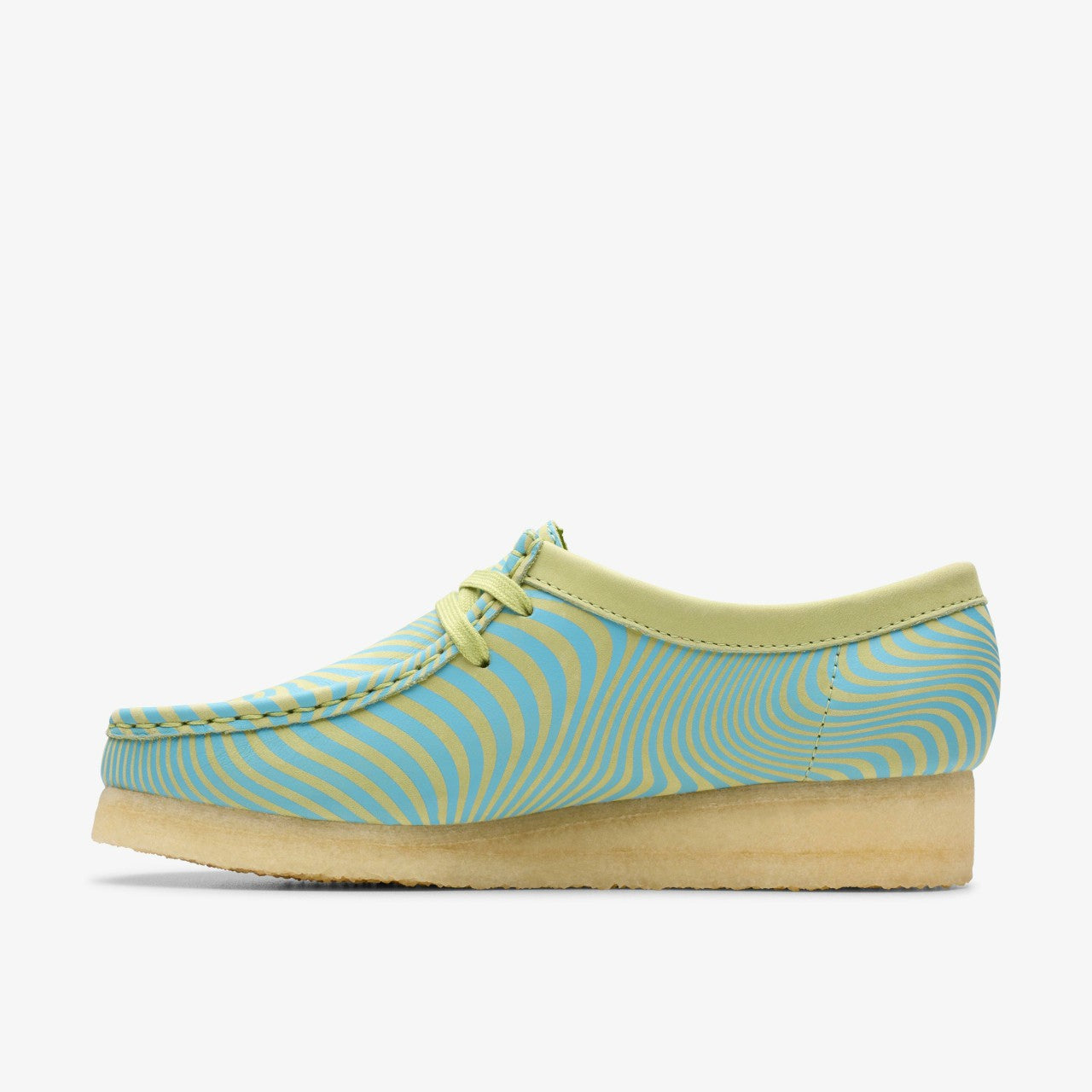 Wallabee Blue/Lime Print | Clarks