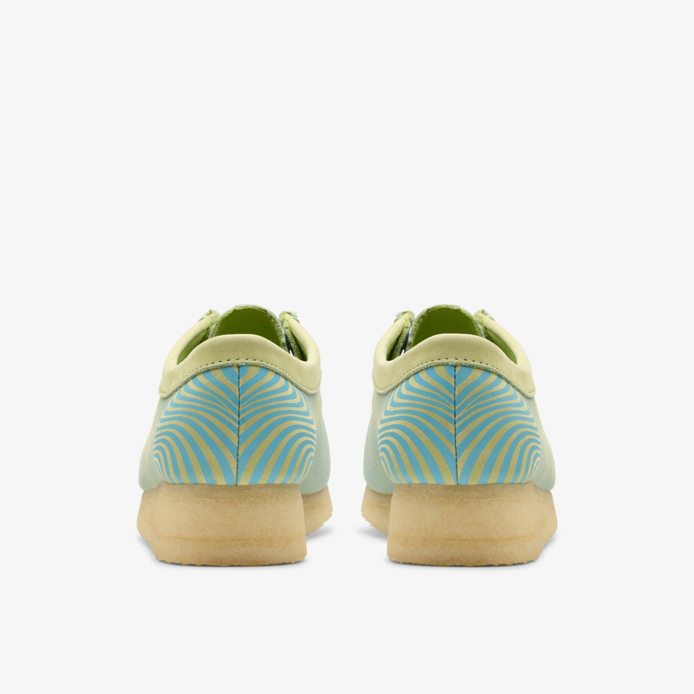 Wallabee Blue/Lime Print | Clarks