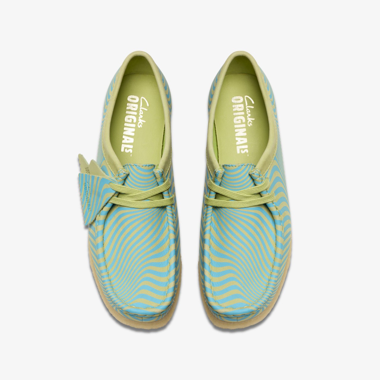 Wallabee Blue/Lime Print | Clarks