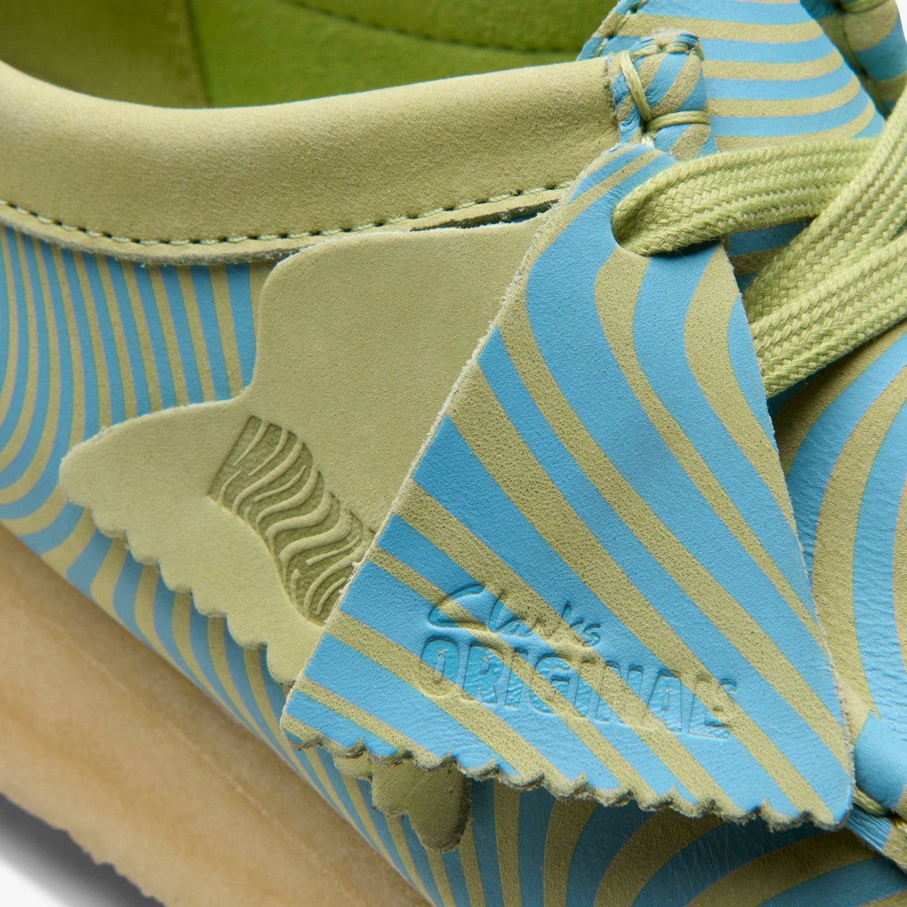 Wallabee Blue/Lime Print | Clarks