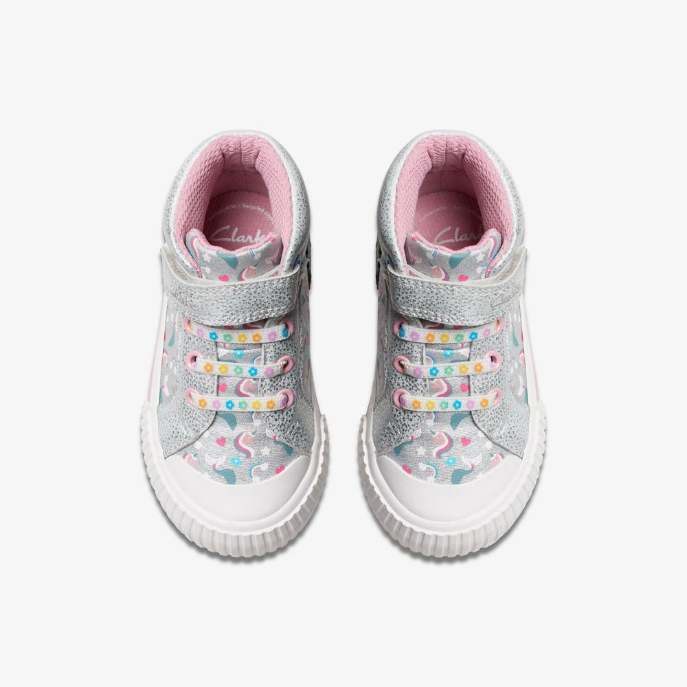 Foxing Halo Hi Toddler Silver | Clarks