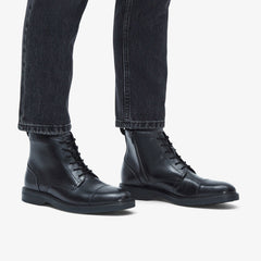 Aldwin Cap Black Leather | Clarks