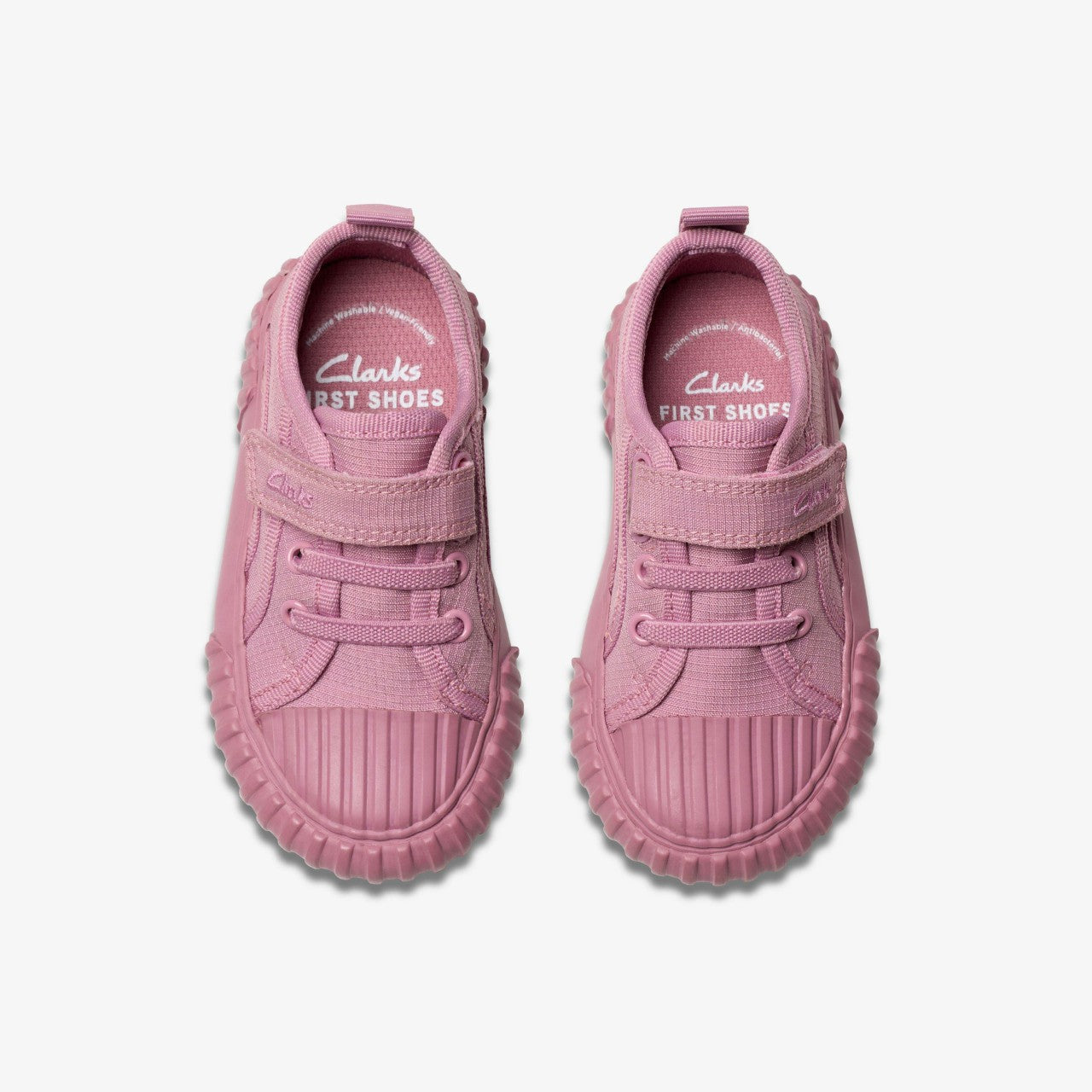 Foxing Stitch Toddler Pink Fabric | Clarks