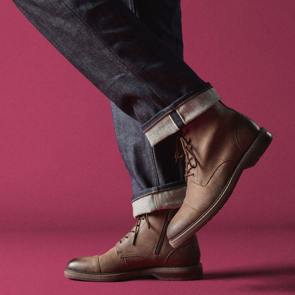 Aldwin Cap Brown Leather | Clarks