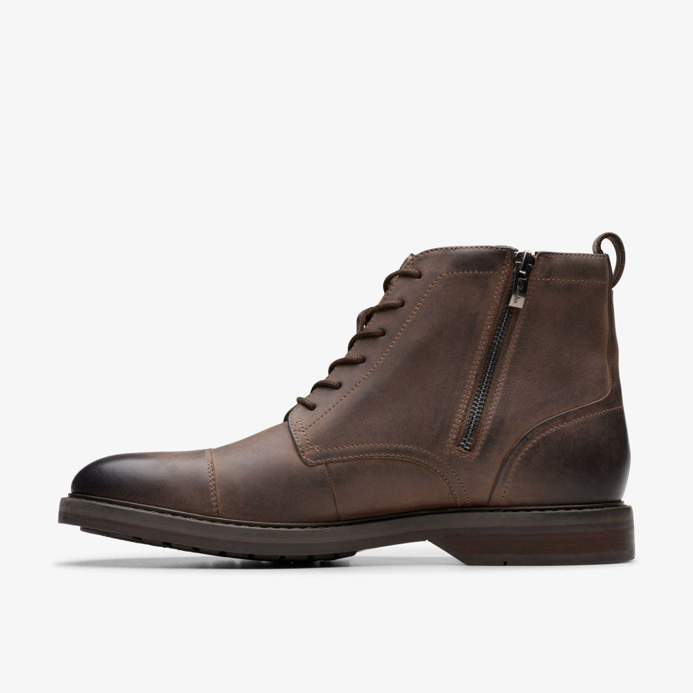 Aldwin Cap Brown Leather | Clarks