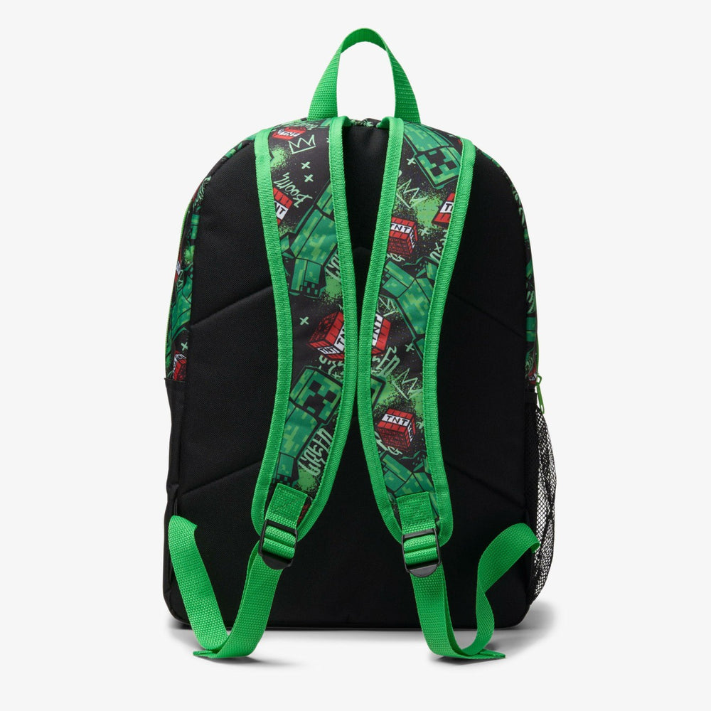 Minecraft Large Backpack Black/Green | Clarks