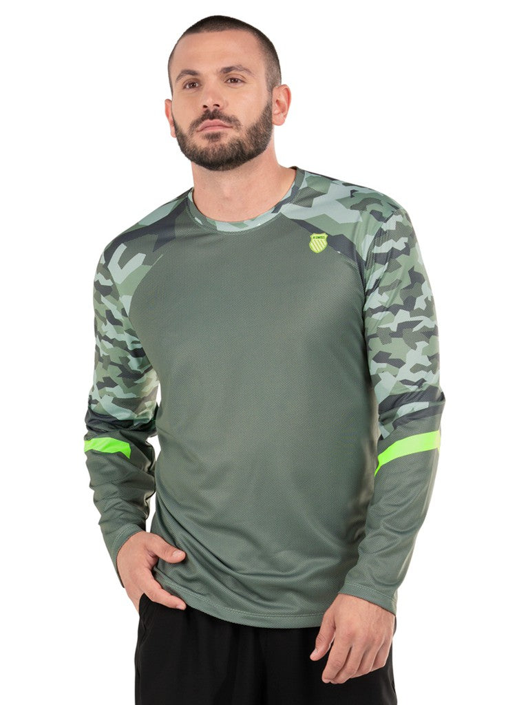 Men T-Shirts &amp; Tops | K-Swiss URBAN CAMO L/S Coal