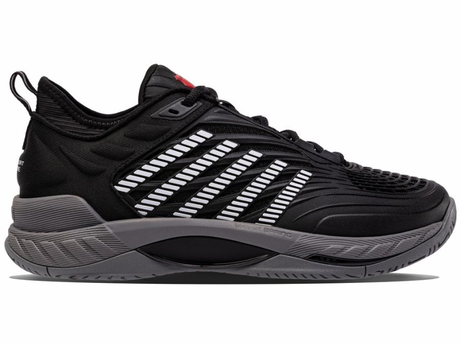 Men Tennis | K-Swiss HYPERCOURT SUPREME 2 Black/steel Gray/firey Red