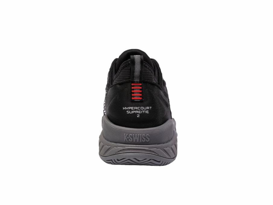 Men Tennis | K-Swiss HYPERCOURT SUPREME 2 Black/steel Gray/firey Red