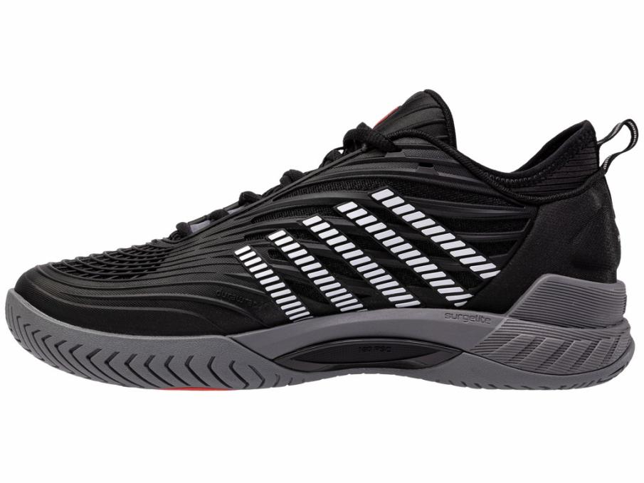 Men Tennis | K-Swiss HYPERCOURT SUPREME 2 Black/steel Gray/firey Red