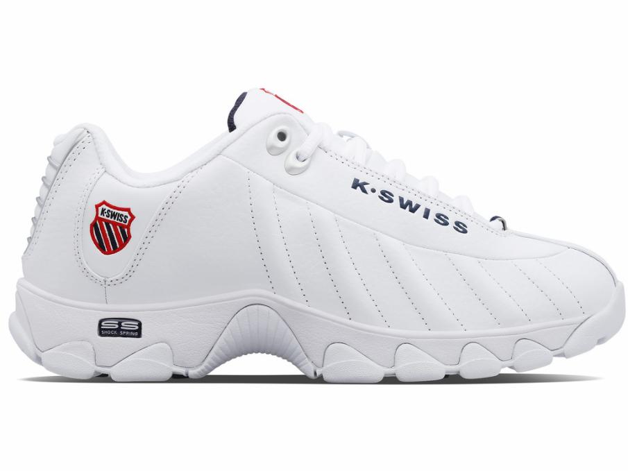 Men Wide Shoes | K-Swiss ST329 CMF White/navy/red