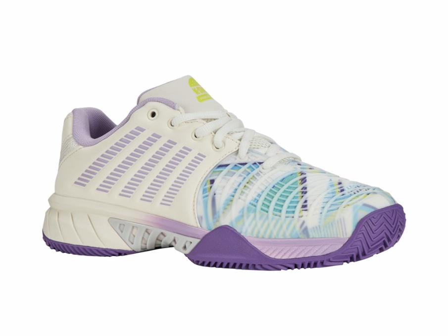 Women Padel | K-Swiss EXPRESS LIGHT 3 PADEL Snow White/purple Heart/evening Primrose