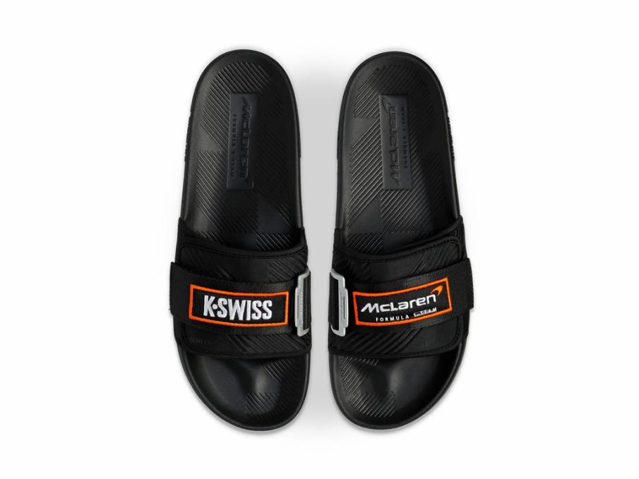 Women Slides &amp; Sandals | K-Swiss STRAP SANDAL X MCLAREN Black/papaya