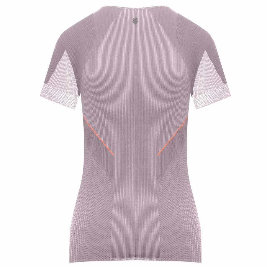 Women T-Shirts &amp; Tops | K-Swiss PLEATED S/S CREW Plum