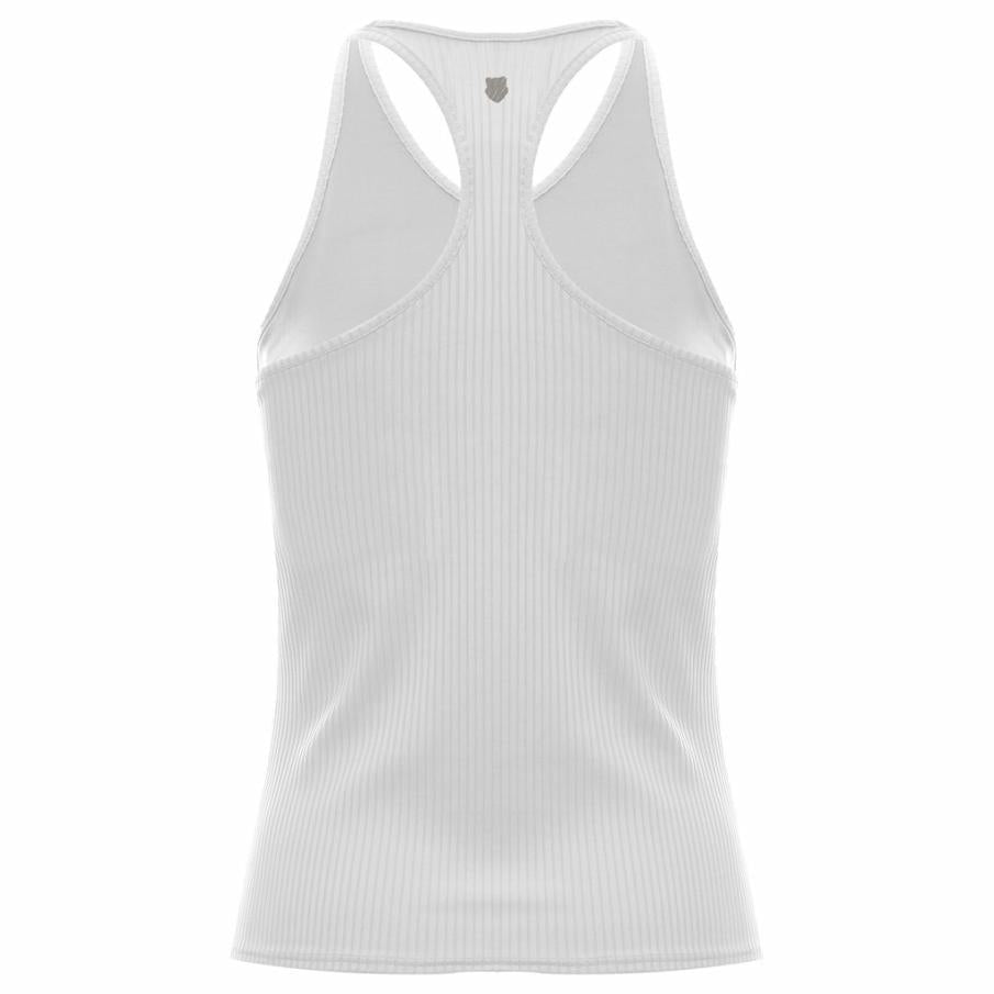 Women T-Shirts &amp; Tops | K-Swiss RIB TANK W/BRA White