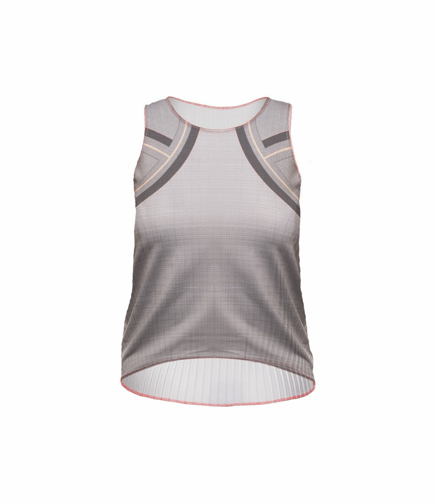 Women T-Shirts &amp; Tops | K-Swiss SCULPT PLEATED TANK Asphalt