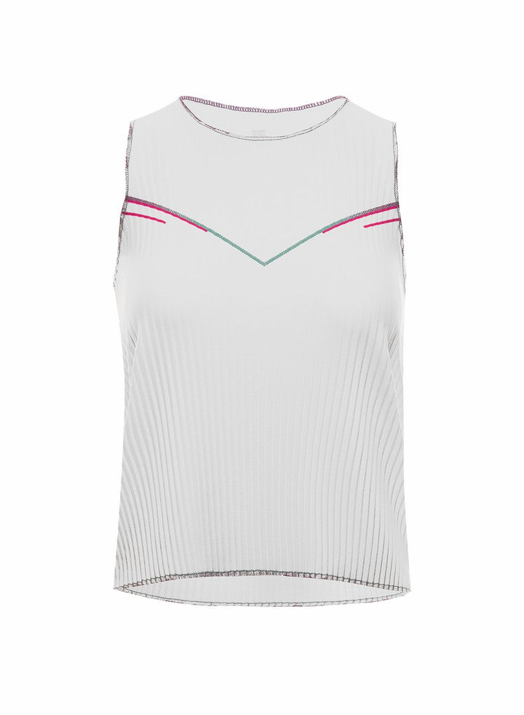 Women T-Shirts &amp; Tops | K-Swiss SCULPT PLEATED TANK White Angel