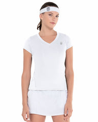 Women Tennis | K-Swiss EXCEL V-NECK S/S White