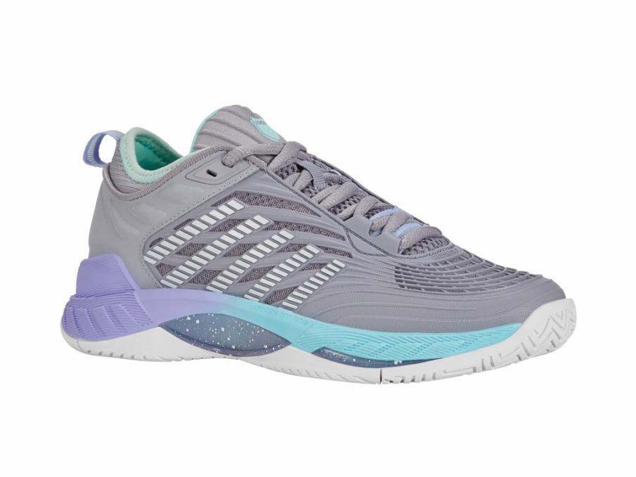 Women Tennis | K-Swiss HYPERCOURT SUPREME 2 Lilac Gray/nimbus Cloud/neon Purple