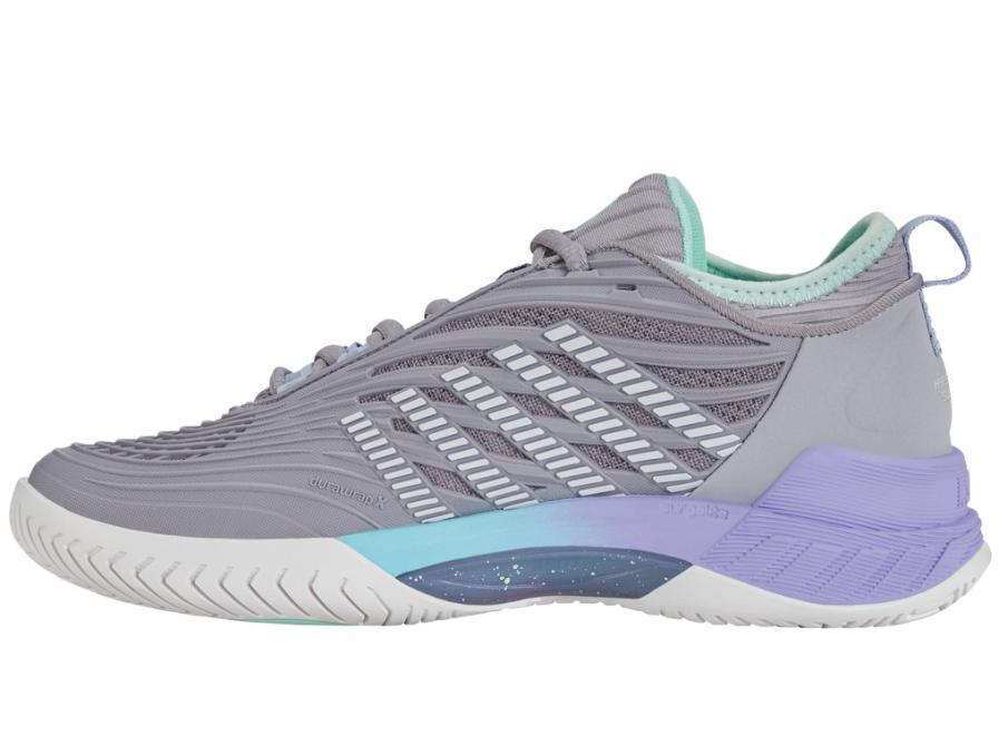 Women Tennis | K-Swiss HYPERCOURT SUPREME 2 Lilac Gray/nimbus Cloud/neon Purple
