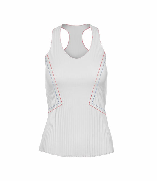 Women Tennis &amp; Pickleball | K-Swiss PLEATED V-NECK TANK White