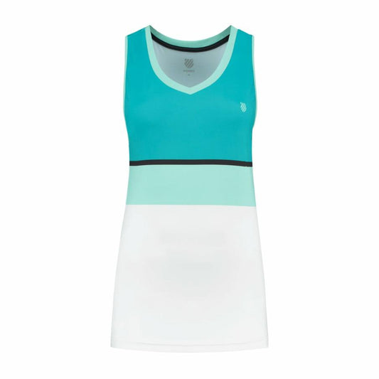 Women Tennis &amp; Pickleball | K-Swiss WOMENS HYPERCOURT STRIPE TOP Aruba Blue / Algiers Blue / White