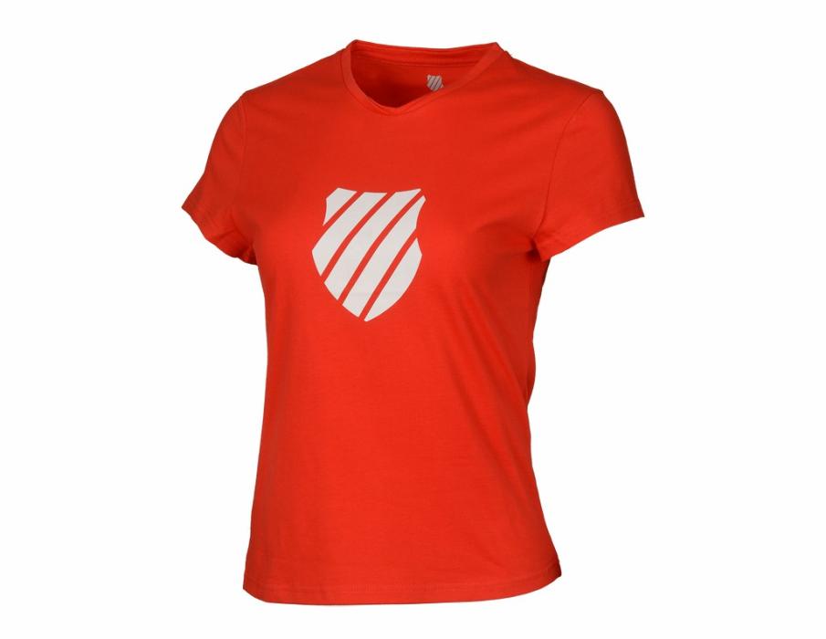 Women Tennis &amp; Pickleball | K-Swiss WOMENS LOGO TEE Red